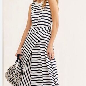Free People striped wrap dress